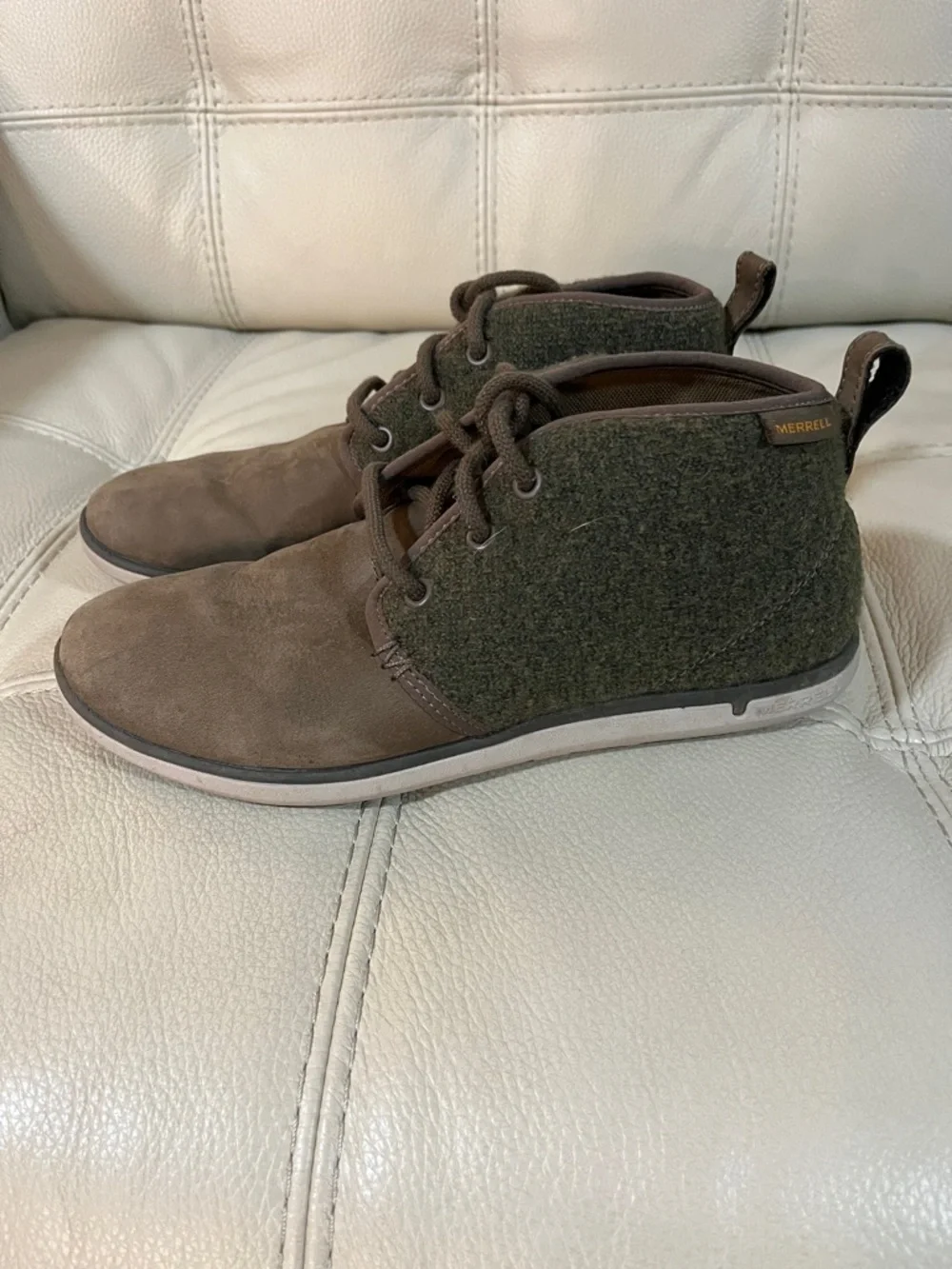Merrell Olive Green and Brown Chukka Boots Size 8